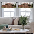 thumbnail image 4 of LALILO Kitchen Curtain Valance Medieval Castle Rod Pocket Window Curtain 52"x 18" Set of 2, 4 of 7