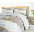 thumbnail image 5 of Ambesonne Flower Duvet Cover Sets, Orchids on Rippling Water, 2-Queen, Off White Orange, 5 of 7