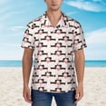 thumbnail image 2 of Honeii Dachshund And Hearts Print Men’s Hawaiian Shirt,Classic Button-Down Short Sleeve Shirt, for Beach, Vacation, and Outdoor Activities,Medium, 2 of 7