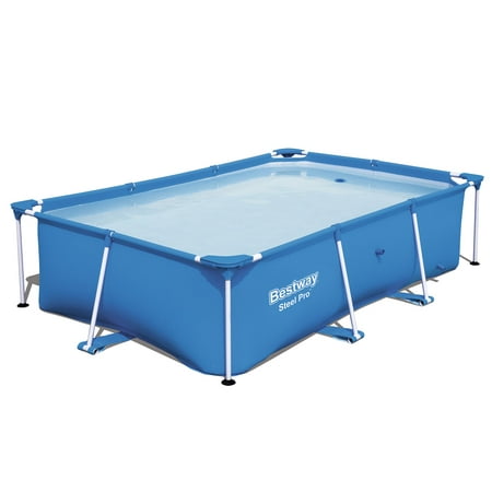 Bestway 8.5ft x 5.6ft x 2ft Steel Pro Rectangular Above Ground Swimming