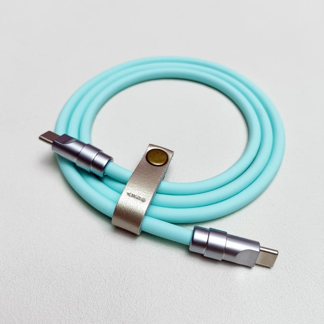 Cable de datos de carga CC de 100 W, tipo C a tipo C, PD100, cable de silicona líquida de carga súper rápida para MacBook, computadora portátil, iPad Pro, Android
