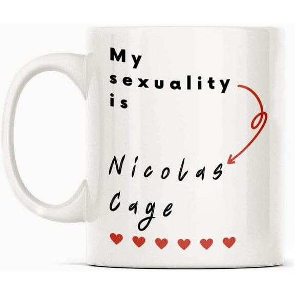 Love Nicolas Cage Mug Gift, White Funny Sarcasm Coffee Cup Novelty