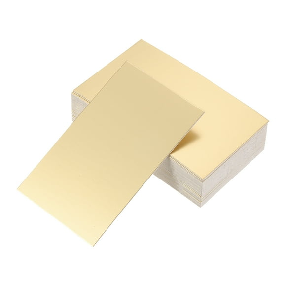 Uxcell 100 Business Card Stock 3.5" x 2" Blank Business Cards for Laser Printer Small Message Card Graffiti Scrapbooking DIY Thanks Cards, Golden