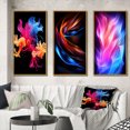 thumbnail image 1 of Designart "Liquid Ink Abstraction in Pink, Blue, and Orange" Abstract Liquid Ink Framed Wall Art Set Of 3 - Blue Modern Frame Gallery Wall Set For Home Decor, 1 of 6