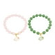 thumbnail image 1 of 2 pulseras de cuentas para niña, pulseras de cristal, cadena de joyería para fiesta de cumpleaños verde y rosa, 1 of 9