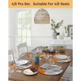 thumbnail image 5 of 15 Inch Round Placemats Set of 6, Orange Abstract Non Slip Heat Insulation PP Table Mats, Grey Geometric Oil Painting Vintage Gradient Washable Place Mats for Kitchen Dining Party Table Decor, 5 of 7