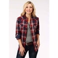 thumbnail image 2 of Roper 0062 Ladies Long Sleeve Shirt Dark Indigo Plaid, 2 of 2