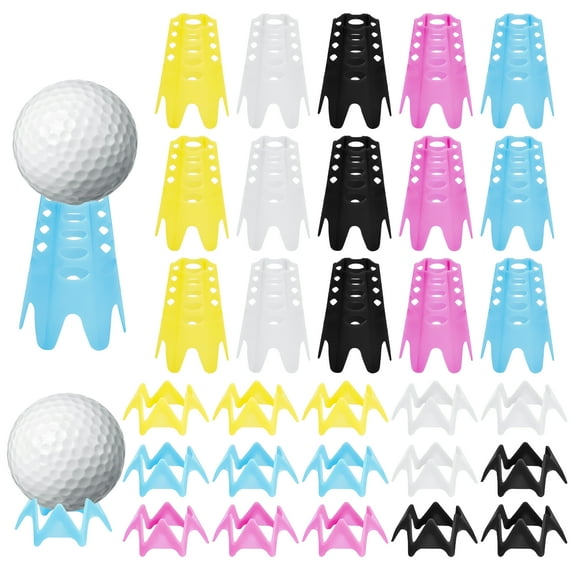 Simulator Golf Tees 30 PCS Set, Plastic High and Low Golf Ball Tees, Quality and Lightweight, Perfect for Indoor and Outdoor Practice, Vibrant Colors