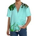 thumbnail image 3 of Naloa Tropical Pineapple Men's Loose Fit Cuban Collar Short-Sleeve Shirt with Button-down and Chest Pocket for Everyday Wear Outings - Medium, 3 of 7