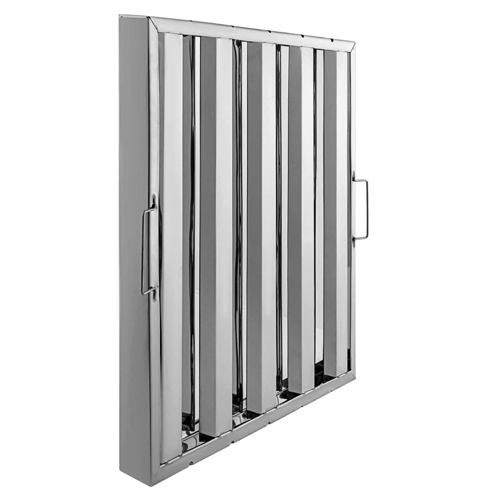 Range Hood Filters 6 Pack 20x20x2 Inch, 430 Stainless Steel Grease Filters, 4 Grooves Commercial Kitchen Hood Filters for Restaurant & Home Use
