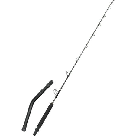 BLUEWING Spiral Wrap Extreme Trolling Fishing Rod 50lb Carbon Fiber Fishing Rod 2 Piece Design with Fuji Stainless Steel Guides and Bent Butt Handle 5 11
