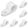 thumbnail image 2 of Qiangzon 5Pcs Cable Clamp, R Type Nylon Wire Clip, Screw Mount Cable Management Clamp, Black Cord Holder for Home, Industrial Wiring, Repair, White*5, 2 of 5