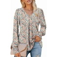 thumbnail image 2 of KISSMODA Women's Long Sleeve Comfy V-Neck Blouse & Tunic Tops, S-2XL, 2 of 4