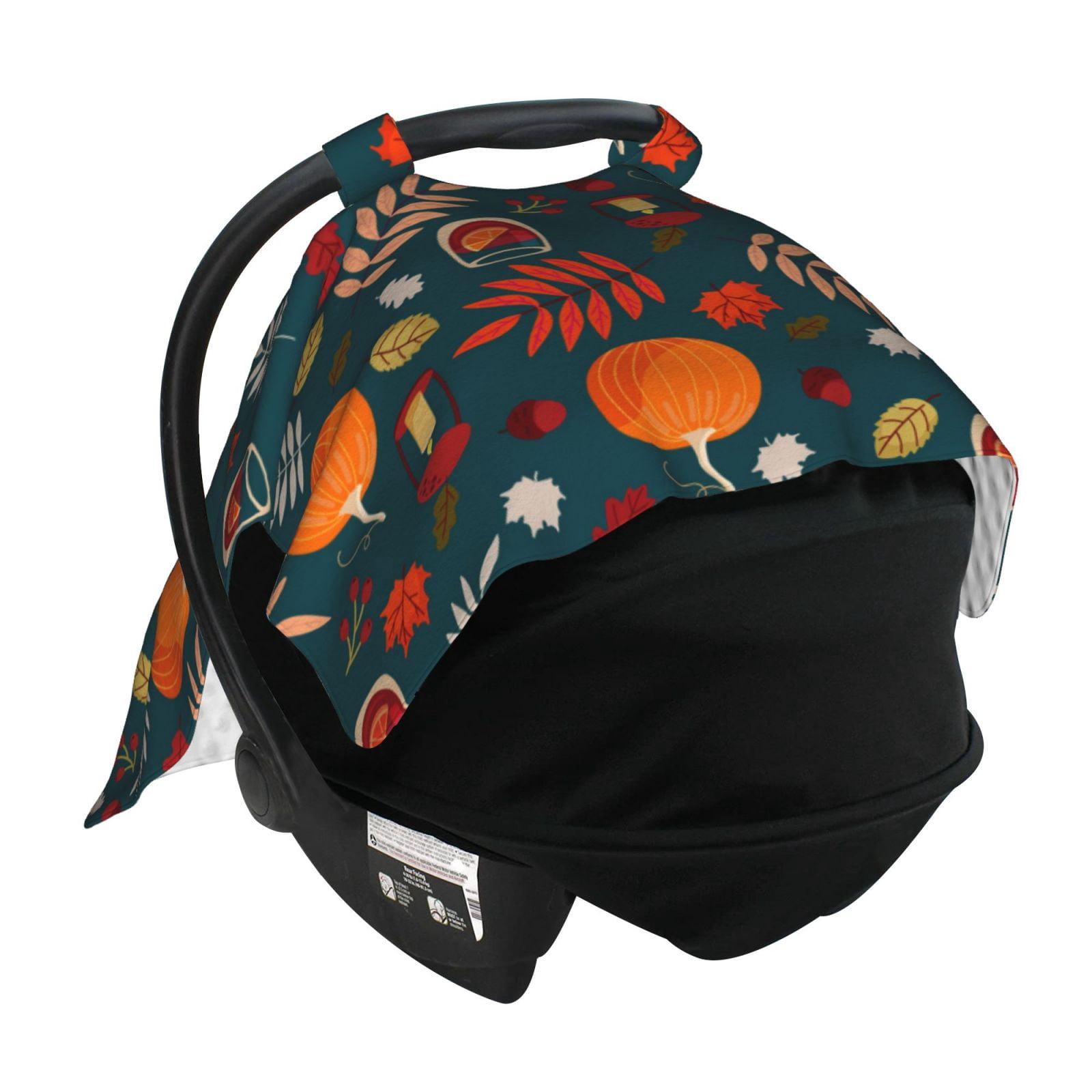 Naloa Autumn with Pumpkins Baby Car Seat Cover, Breathable Baby Carrier Cover, Multiuse Baby Carrier Cover & Nursing Breastfeeding Cover