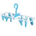 thumbnail image 1 of Percha de ropa con 12 clips, percha de ropa pequeña portátil plegable, gancho giratorio 360, para secar toallas, sostenes, ropa de bebé, guantes, plástico (azul) brillar  Electrónica, 1 of 5