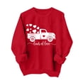 thumbnail image 2 of Penkiiy Chandail en Molleton pour Femmes Saint-Valentin Imprimé Cœur d'Amour Pull Décontracté Manches Longues Blouse Saint-Valentin m Rouge, 2 of 4