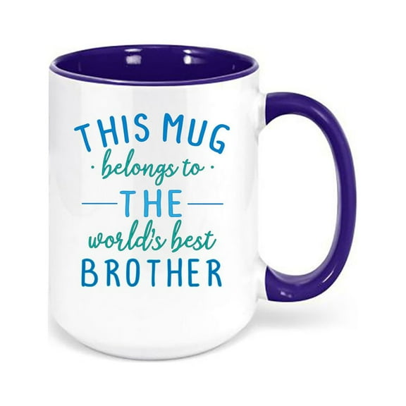 Best Brother Mug, This Mug Belongs To The World's Best Brother, Brother Coffee Mug, Gift For Brother, Brother Cup, Brother's Birthday, Bro, BLUE