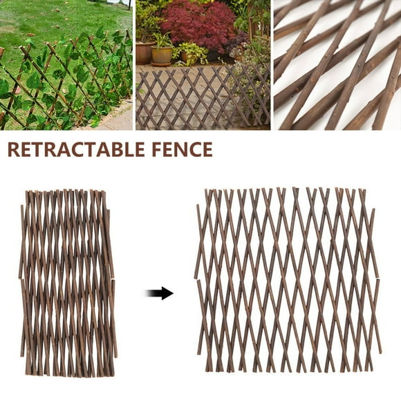 Expandable Garden Trellis Plant Support Willow Lattice Fence Panel for Climbing Plants Vine Ivy Rose Cucumbers Clematis