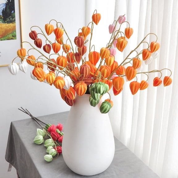 Artificial Flowers Lantern Fruit Branches Fake Berry Clusters 28 Inch for Home Living Room Wedding Decoration Floral Fruit Arrangement by PALIFEUR
