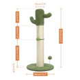 thumbnail image 4 of Rascador grande para gatos con forma de cactus con cuerdas de sisal natural, rascador para gatos y gatitos, color blanco, 4 of 8