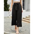 thumbnail image 2 of Women's Wide Leg Pants Elastic High Waisted Palazzo Pants With Pockets Tie Casual Summer Pants, 2 of 5