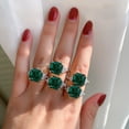 thumbnail image 2 of Mightlink Finger Ring Simple Styles All Match Shiny Stunning Visual Effect Ultra-Light Decorative Alloy Women Simulated Gem Stone Emerald Ring for Women, 2 of 6