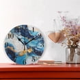 thumbnail image 2 of Navy Blue Sapphire Marble Wall Clock 9.8 inch Battery Operated Clocks Non-Ticking Silent for Bedroom Office Kitchen Living Room, 2 of 10