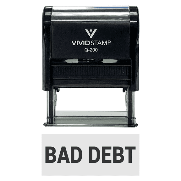 Vivid Stamp Bad Debt Self-Inking Office Rubber Stamp (Black) - Medium