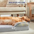 thumbnail image 2 of Orthopedic Dog Bed for Small Dogs - Waterproof Dog Sofa Beds Small, Supportive Foam Pet Couch Bed with Removable Washable Cover, Waterproof Lining and Nonskid Bottom, Light Grey, 2 of 16