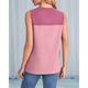 thumbnail image 5 of Camiseta Sin Mangas Informal de Verano con Cuello Redondo y Bloques de Color Rosa para Mujer S, 5 of 8