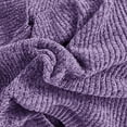 thumbnail image 5 of Women's Chenille Knit Cropped Pullover Sweater, Solid Color Crewneck Lantern Sleeve Soft Warm Top for Autumn Winter Season, Casual Daily Wear and Comfortable Outfits Purple M, 5 of 5