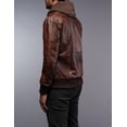 thumbnail image 6 of SouthBeachLeather Men’s Leather Motorcycle Jacket with Removable Hoodie Brown, 6 of 12