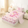 thumbnail image 2 of Feelyou Rainbow Letter E Twin Sheet Sets for Girls, Cartoon Lover Heart Bedding for Kids, Pink, 3pcs, 2 of 5