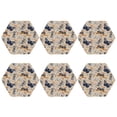 thumbnail image 2 of Fuzoiu Butterflies Print Leather Coasters Set,Drink Coasters Set of 6,for Tabletop Protection, Durable PVC Coasters,Home Décor and Housewarming Gift,Hexagon, 2 of 7