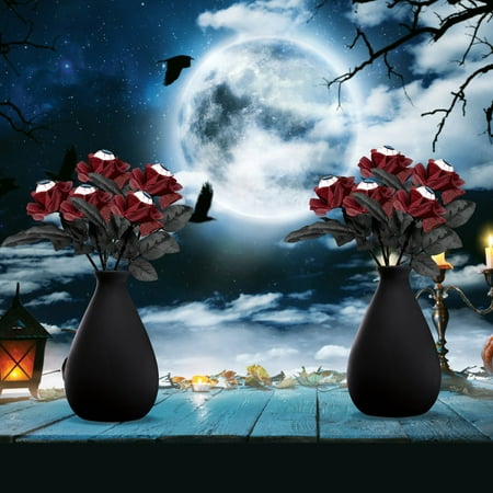 

Exhoden Halloween Savings Clearance 2024 Halloween Simulation Rose Decoration Halloween Photo Prop Fake Flower Rose Dark Decoration 10pcs