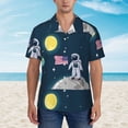 thumbnail image 2 of Balery Astronaut With USA Flag Camisas hawaianas de manga corta para hombre, camisas playeras de corte holgado, camisas de vacaciones con botones,XX-Large, 2 of 7