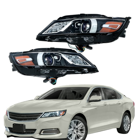 SEBLAFF Driver and Passenger Side Headlight Headlamp Assembly Halogen Left LH Right RH Replacement for Impala 2015 2016 2017 2018 2019 2020