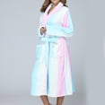 thumbnail image 5 of XIAONU Womens Plush Robe Relaxed Fit Geometric Print Sleepwear Warm Stylish Loungewear Gown, 5 of 7