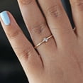thumbnail image 4 of Princess Diamond Solitaire Ring, Dainty Band Ring, Thin Band Ring, Delicate Ring, Bezel Set Ring, Cubic Zirconia Ring, 4 of 5