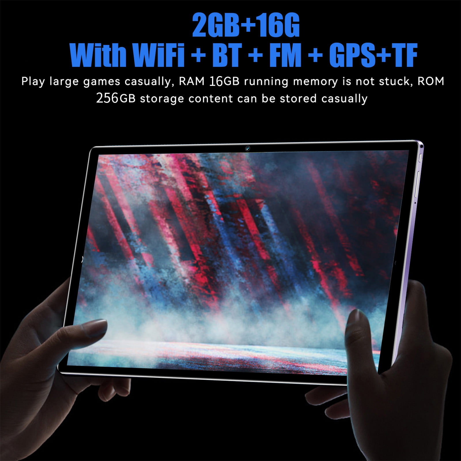 Tablets for Adults, Hwkond All-new Tablets 2+16G Ultra-thin HD Display 2.4G/5G WiFi 256G Of Memory Android Tablet Learning Game Video Office Tablet Supports SIM Communication,Purple