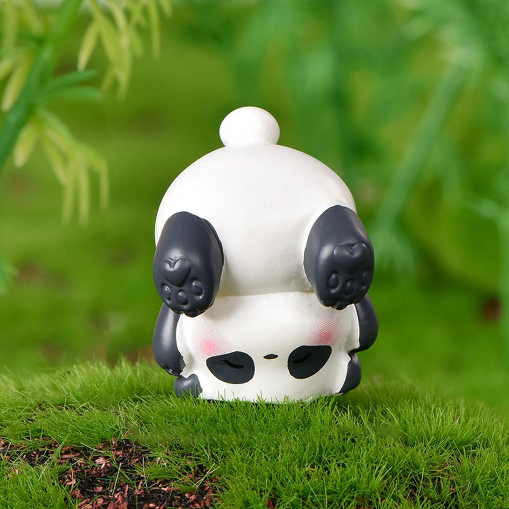 4pcs/set Cute Panda Moss Micro Landscape Terrarium Figurine Decoration  ResiA@t@