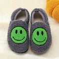 thumbnail image 2 of Smile Face Slippers Kids Cute Toddler House Slippers for Boys Girls Soft Non-Slip Home Shoes Warm Cozy Socks, 2 of 7