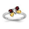 thumbnail image 6 of Auriga Fine Jewelry 925 Sterling Silver Polished Citrine and Garnet Butterfly Ring for Women Size 8, 6 of 6