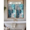 thumbnail image 6 of Teal Grey Kitchen Curtains 54 Inches length, Abstract Art Oil Painting Modern Geometric Window Treatment Curtain Drapes, Thermal Insulated Drapes for Basement Hotel RV, 42"x54", 2 Panels, 6 of 7