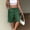 Green plus size bermuda shorts a1, variant on Women Plus Size Bermuda Pants High Waisted Shorts with Pockets Casual Solid Basic Vacation Loose Regular Fit Trousers for Summer Beach Lounge, Dark Gray S