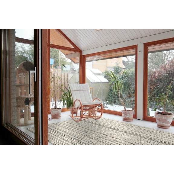 Garland Rug Carnival Stripe Assorted Earth Tones Indoor Area Rug, 7'6" x 9'3"