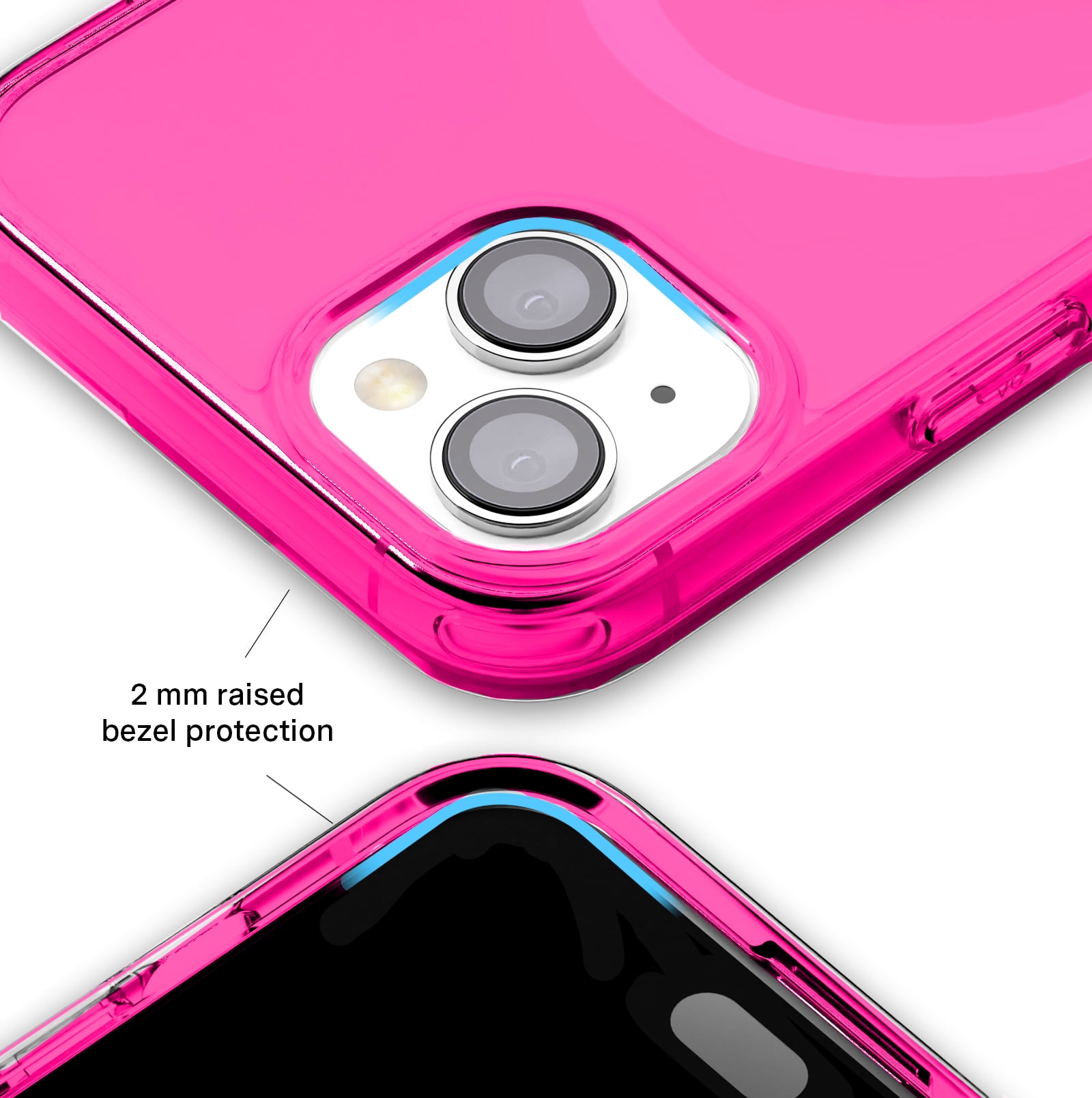 VELVET CAVIAR Neon Pink iPhone 15 Case - Compatible with MagSafe - Cute Clear Protective Phone Cases for Women