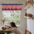 thumbnail image 6 of Kitchen Curtains Valances, 4th of July Rod Pocket Valances for Windows, Wave American Flag Star Independence Day Patriotic Short Window Valances for Living Room/Bedroom, 54 x 18 Inch, 6 of 6