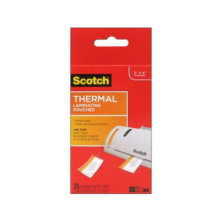 Military Laminating Pouches Scotch Thermal Laminating Pouches 25 Pack, Luggage Tag Size with Loop, (TP5853-25) ()