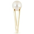 thumbnail image 3 of ANGARA Solitaire Freshwater Cultured Pearl Split Shank Ring in 14K Yellow Gold for Women | June Birthstone, Birthday, Anniversary, Jewelry Gift for Women | Pearl Ring, 3 of 9